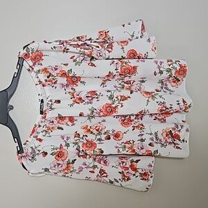 Arabella Off Shoulder Bell Sleeve Floral Top Sz Medium
